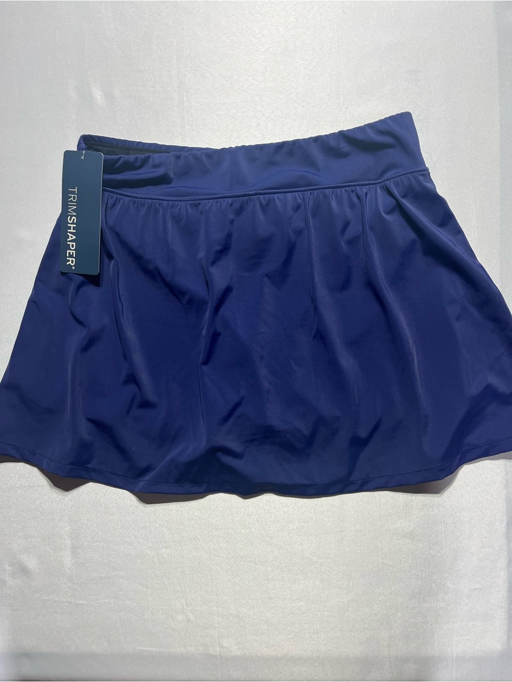 Women’s 12 Navy Blue Shape Swimwear Bikini Bottom Elastic Waist Pull On Skort